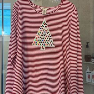 Red Striped Christmas Tree Top